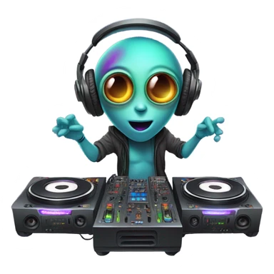 Alien EDM DJ sticker