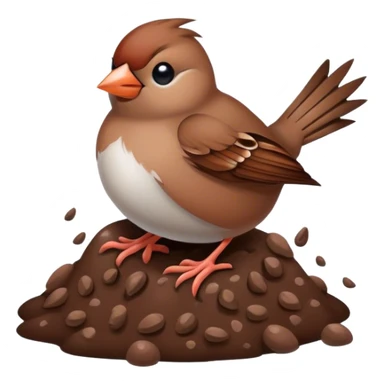 sparrow on the poop sticker