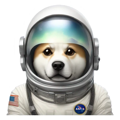 Akita dog astronaut in the space sticker