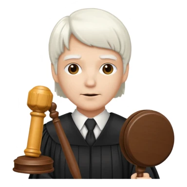 Judge with white wig and gavel sticker