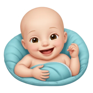 A newborn baby laughing joyfully sticker