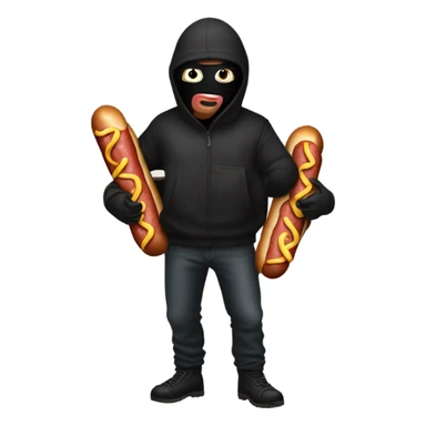 Burglar with sack full of hotdogs sticker