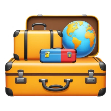 world with luggage cute sticker