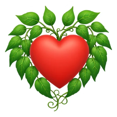 red heart with green vines growing around it sticker