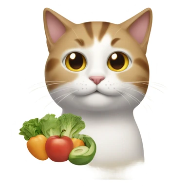 Cat with very healthy food sticker