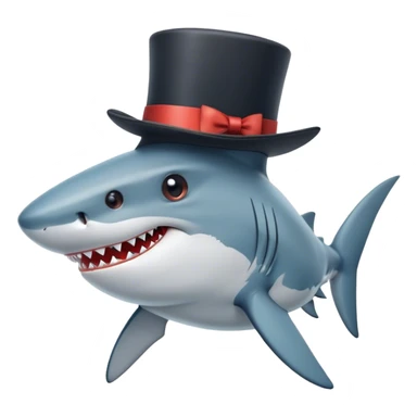 shark with tophat sticker