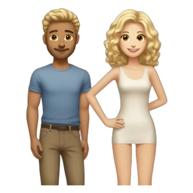 Gay couple blonde and brown haired with brown mini pudel sticker