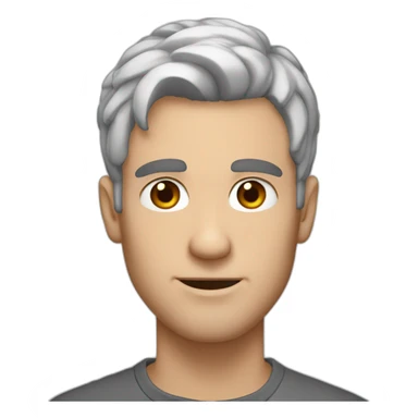 white guy tainted gray hair, brown eyebrows, mid 20s sticker
