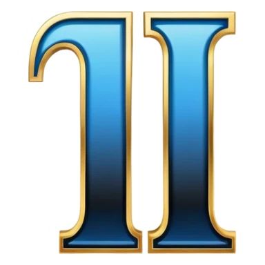 Bold Black-Blue-White-Gold Font Letter “i” sticker
