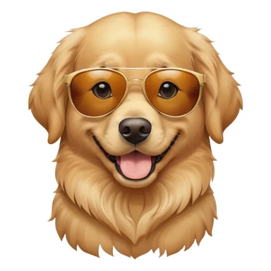 Golden retriever with sunglasses  sticker