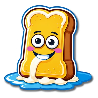 happy Twinkie with frosting coming out the bottom  glue tile hiding the eyes and top of the Twinkie ￼ sticker