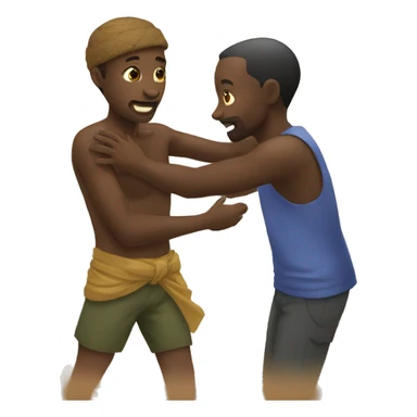 an african man saving another african man sticker