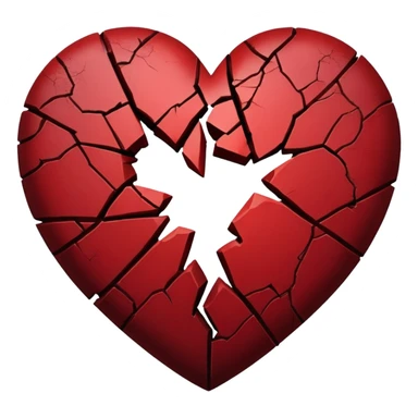 Broken dark red heart sticker