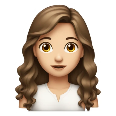 brown-haired girl portrait  bangs and beautiful eyes long hair sticker