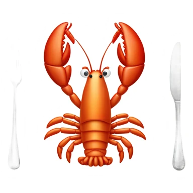 A shrimp that looks like a lobster eating dinner at a 5 star restaurant
 sticker