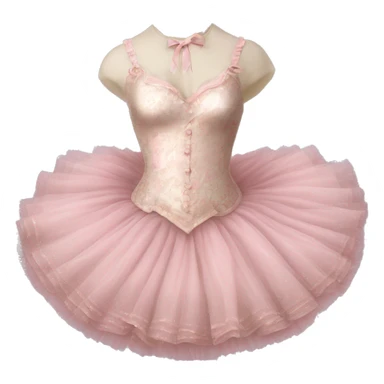 Vintage rococo light pink tutu sticker