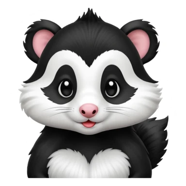A skunk with kissing lips sticker