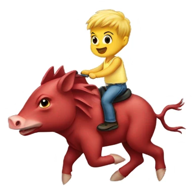 Baby riding a razorback  sticker