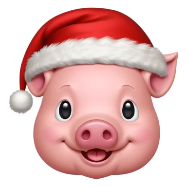 red Christmas pig sticker