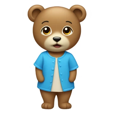 osito con mono azul sticker