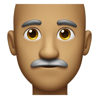 Man with a very small square mustache under his nose but not past it and parts his hair to the side sticker