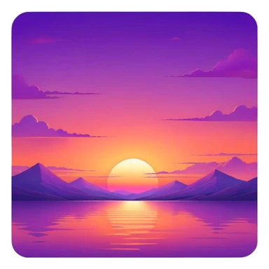 Epic beautiful orange-purple sunset dusk dawn sunrise gradient colorful sky aesthetic scenery scene full image  sticker