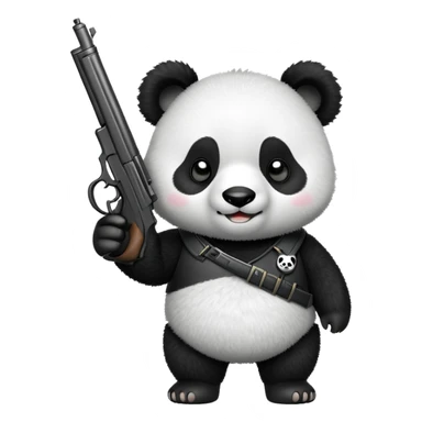 cute panda with gun sticker