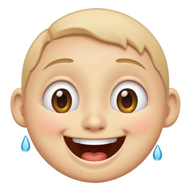 Emoji, laughing face with tears of joy, wide smile, big eyes sticker