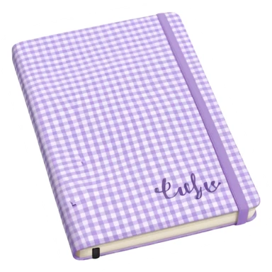 Cute  journal cover, pastel purple gingham pattern
Handwritten feminine typography, soft aesthetic, cozy girl vibe
Clean product mockup, minimal shadows, lifestyle stationery style sticker