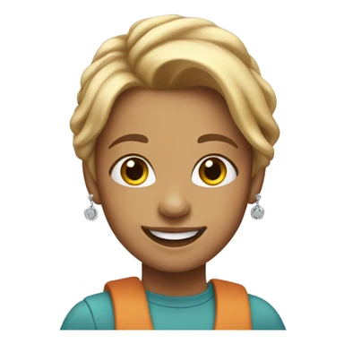 smiling girl with earrings and lighter hair sticker