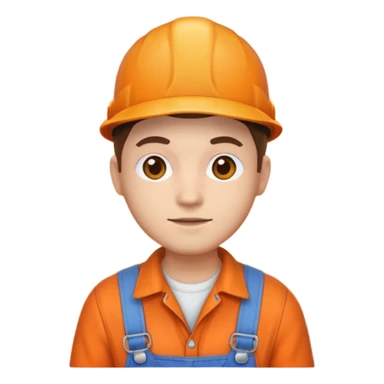 person dressed in orange overalls sticker