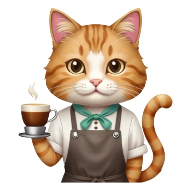 cat barista sticker