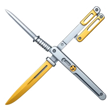 only Silver colour fidgeting butterfly knife sticker