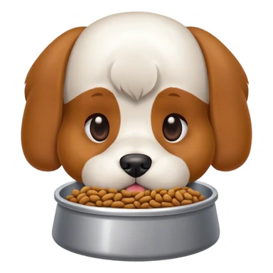 dog with dog food bowl sticker