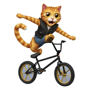 Puss in boots back flipping a bmx bike sticker