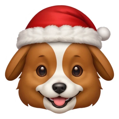a dog wearing a christmas hat sticker