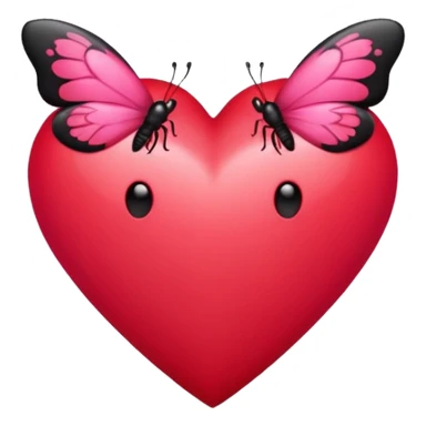 Really cool heart emoji for my sick girlfriend that’s mainly  red & black. With just tiny hot pink butterflies on it.  sticker
