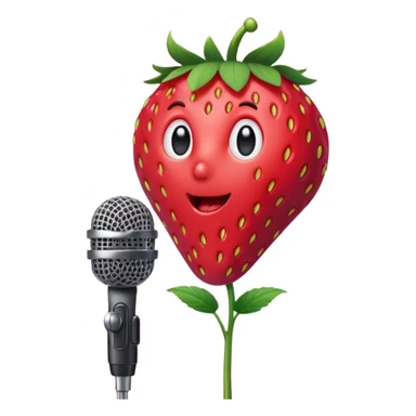 strawberry front the mic sticker