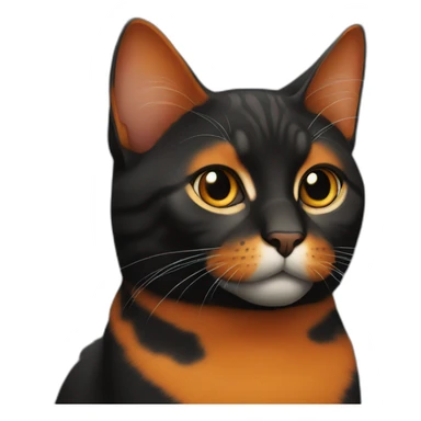 Black orange strict cat sticker