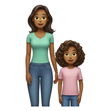 Mom standing with 3 children sticker