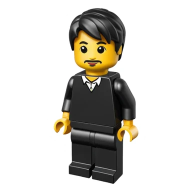 A good looking, realistic and isometric lego black on black background sticker