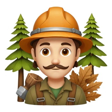 forest carpenter portrait, head and shoulders only, natural wooden accessories, leaf details, earthy tones, nature-crafted vibe, 3D cartoon, mobile game icon style, clean background, no text, no watermark
 sticker