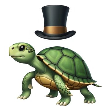 a turtle with a top hat standing on its back legs with a 6th pack sticker