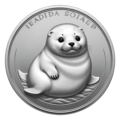 Make a coin engraved harp seal  whole body  and this coin price goes up sticker
