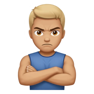 Angry face with crossed arms sticker