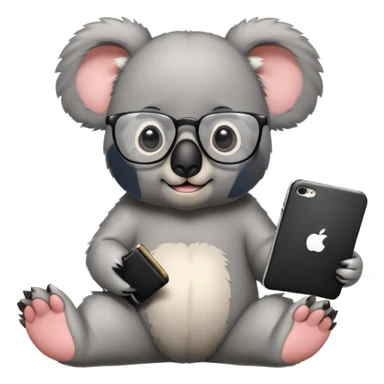 A koala with glasses watching movie sticker