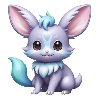 Shiny Vibrant Colorful Rare Minccino-Espurr-Cinccino-creature-hybrid sticker