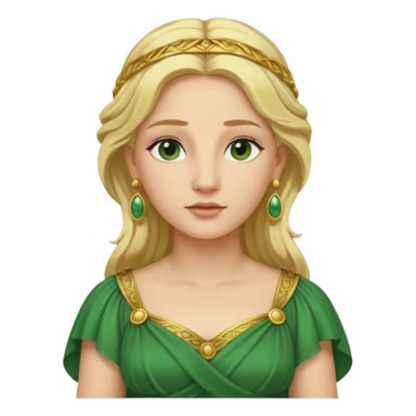 Ancient Roman woman with earrings and blonde hair, green dress sticker