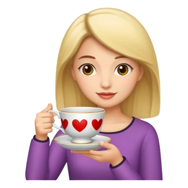 woman holding teacup sticker