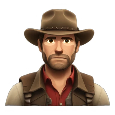 Arthur Morgan with a red filter sticker